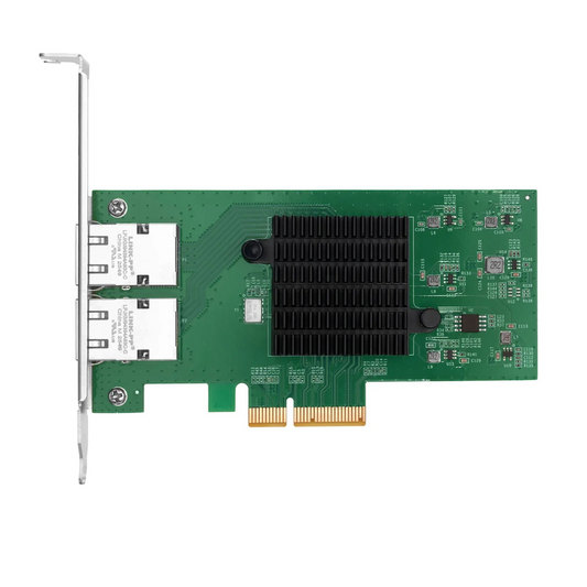 FyberOptix Intel E610-XAT2 Based Ethernet Network Interface Card, 10G Dual-Port RJ45, PCIe 4.0 x4, Comparable to Intel E610-XT2, Tall&Short Bracket