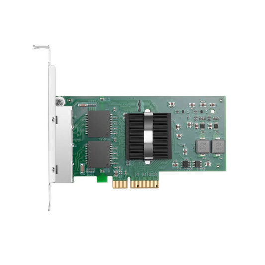 FyberOptix Intel I350-AM4 Based Ethernet Network Interface Card, 1G Quad-Port RJ45, PCIe 2.0 x4, Comparable to Intel I350-T4V2, Tall&Short Bracket