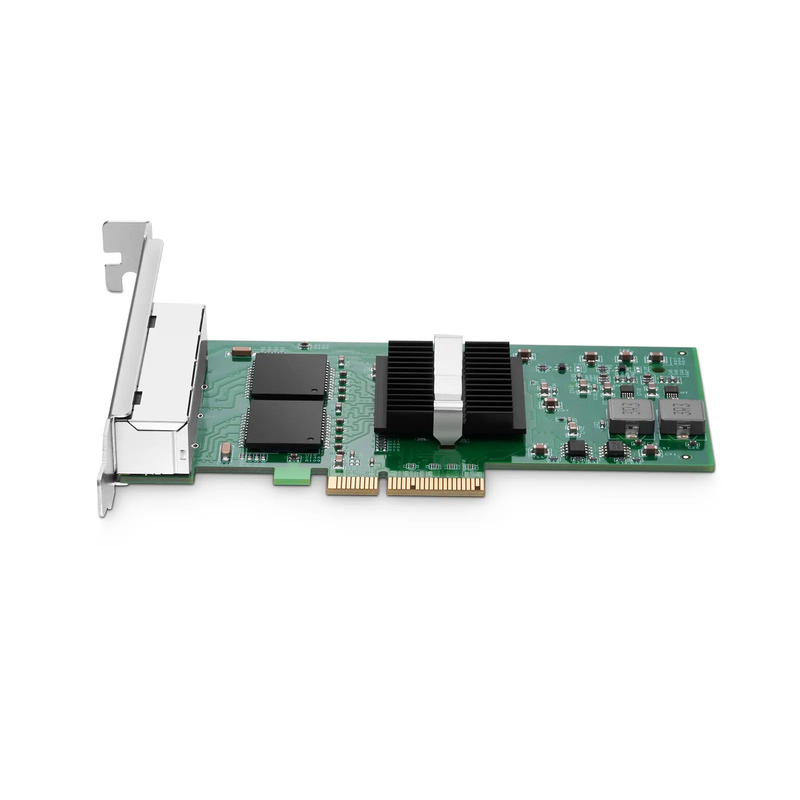 FyberOptix Intel I350-AM4 Based Ethernet Network Interface Card, 1G Quad-Port RJ45, PCIe 2.0 x4, Comparable to Intel I350-T4V2, Tall&Short Bracket
