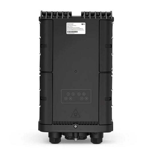 FyberOptix Fully Pre-Terminated Fiber Distribution Hub Box for Quick ODN, 1 Uncut Port, 2 Branch Ports and 8 SC/APC Hardened Adapters, Mechanical Seal, Supports 1:2/1:4/1:8 Mini Splitters, PP+GF, IP68, Wall/Pole/Aerial Mount, Indoor/Outdoor