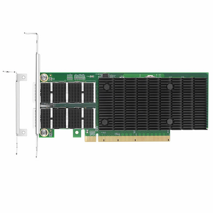 FyberOptix Intel E810-CAM2 Based Ethernet Network Interface Card, 100G Dual-Port QSFP28, PCIe 4.0 x 16, Comparable to Intel E810-CQDA2, Full Height&Low Profile