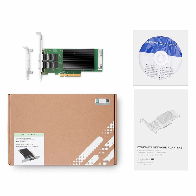 FyberOptix Intel 82599ES Based Ethernet Network Interface Card, 10G Dual-Port SFP+, PCIe 2.0 x8, Comparable to Intel X520-DA2, Full Height&Low Profile