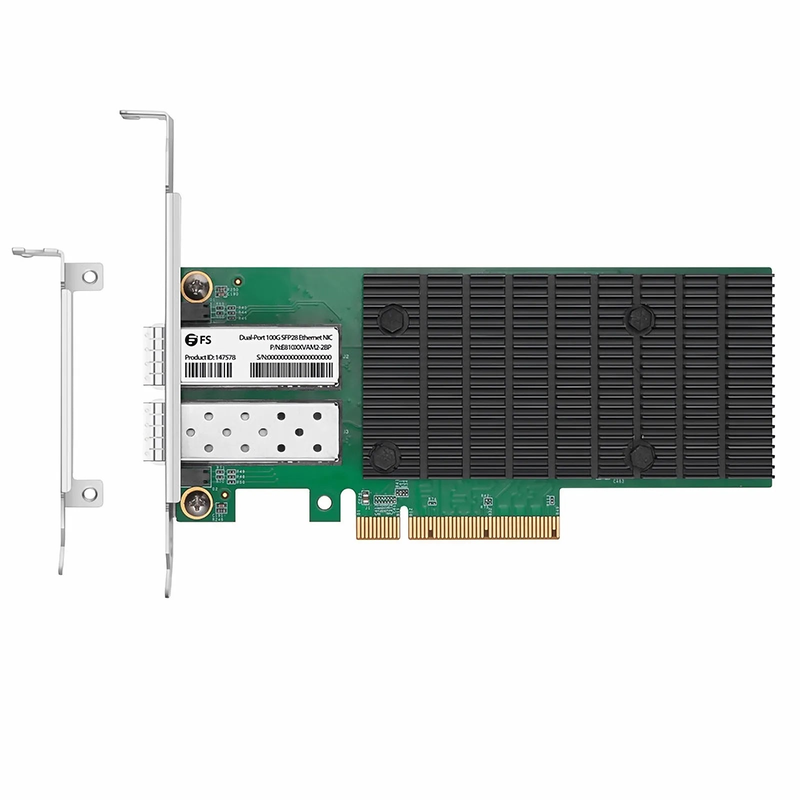 FyberOptix Intel E810-XXVAM2 Based Ethernet Network Interface Card, 25G Dual-Port SFP28, PCIe 4.0 x 8, Comparable to Intel E810-XXVDA2, Full Height&Low Profile