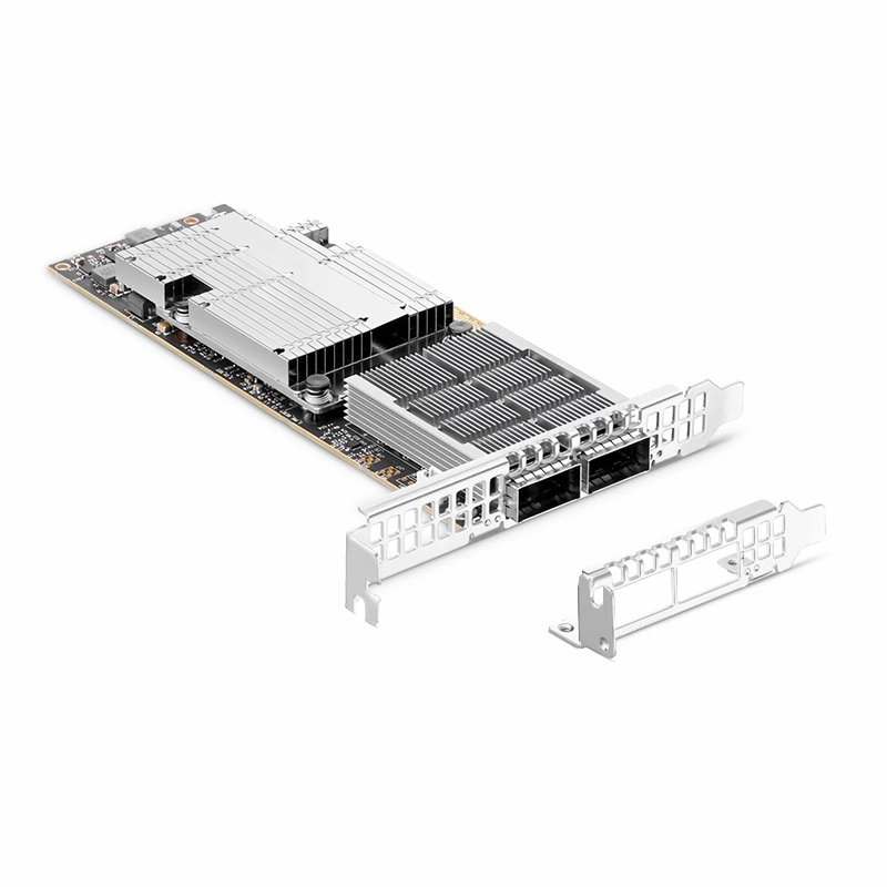 FyberOptix NVIDIA Mellanox MCX755106AS-HEAT ConnectXA®-7 InfiniBand & Ethernet Adapter Card 200GbE/NDR200, Dual-Port QSFP112, PCIe 5.0 x16, with x16 PCIe Extension Option, Secure Boot, Tall&Short Bracket