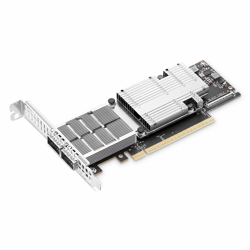 FyberOptix NVIDIA Mellanox MCX755106AS-HEAT ConnectXÂ®-7 InfiniBand & Ethernet Adapter Card 200GbE/NDR200, Dual-Port QSFP112, PCIe 5.0 x16, with x16 PCIe Extension Option, Secure Boot, Tall&Short Bracket