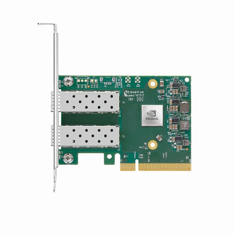 FyberOptix NVIDIA Mellanox MCX631102AN-ADAT ConnectXÂ®-6 Lx EN Adapter Card, 25GbE Dual-Port SFP28, PCIe 4.0 x 8, Tall&Short Bracket