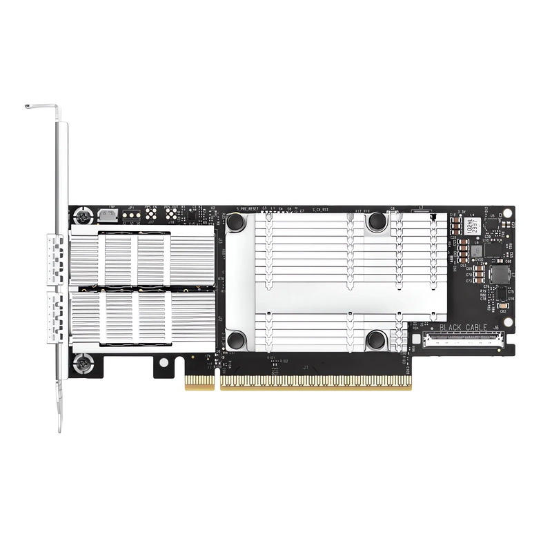 FyberOptix NVIDIA Mellanox MCX755106AS-HEAT ConnectXÂ®-7 InfiniBand & Ethernet Adapter Card 200GbE/NDR200, Dual-Port QSFP112, PCIe 5.0 x16, with x16 PCIe Extension Option, Secure Boot, Tall&Short Bracket