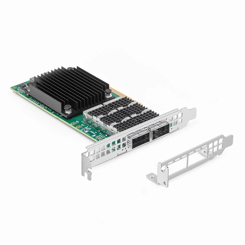FyberOptix NVIDIA Mellanox MCX623106AN-CDAT ConnectXA®-6 Dx EN Network Interface Card, 100GbE Dual-Port QSFP56, PCIe4.0 x 16, Tall&Short Bracket