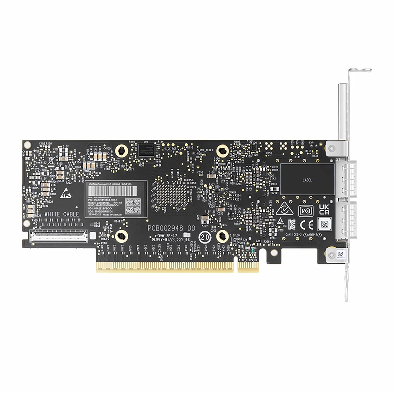 FyberOptix NVIDIA Mellanox MCX755106AS-HEAT ConnectXÂ®-7 InfiniBand & Ethernet Adapter Card 200GbE/NDR200, Dual-Port QSFP112, PCIe 5.0 x16, with x16 PCIe Extension Option, Secure Boot, Tall&Short Bracket