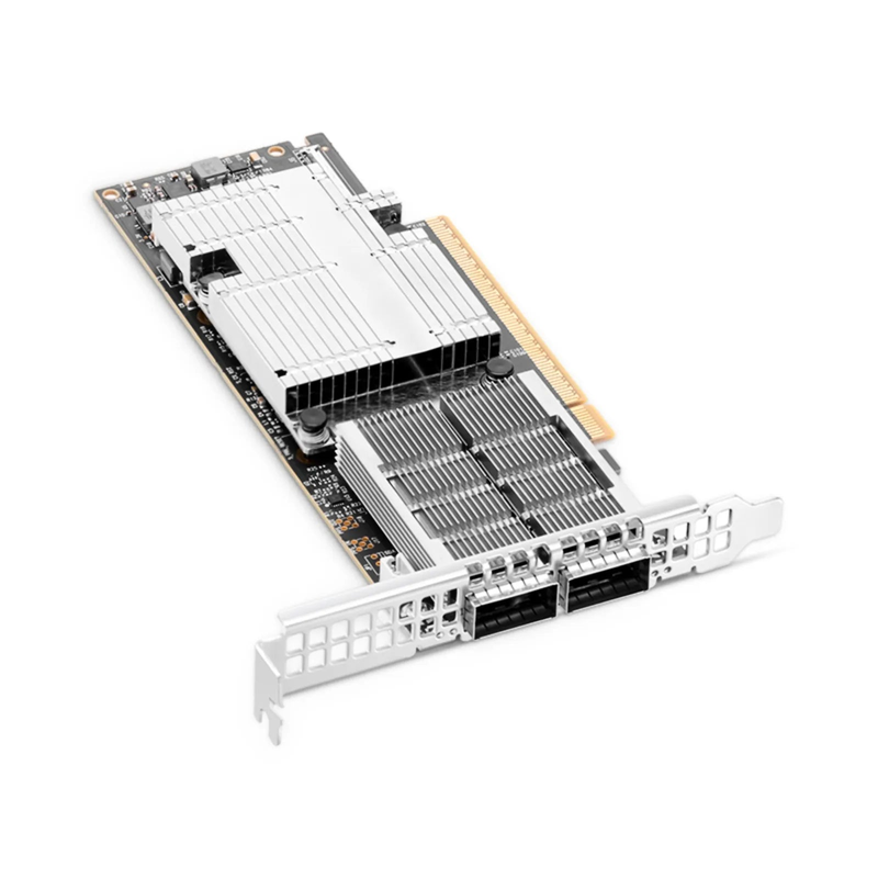 FyberOptix NVIDIA Mellanox MCX755106AS-HEAT ConnectXÂ®-7 InfiniBand & Ethernet Adapter Card 200GbE/NDR200, Dual-Port QSFP112, PCIe 5.0 x16, with x16 PCIe Extension Option, Secure Boot, Tall&Short Bracket