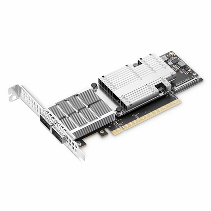 FyberOptix NVIDIA Mellanox MCX755106AS-HEAT ConnectXA®-7 InfiniBand & Ethernet Adapter Card 200GbE/NDR200, Dual-Port QSFP112, PCIe 5.0 x16, with x16 PCIe Extension Option, Secure Boot, Tall&Short Bracket