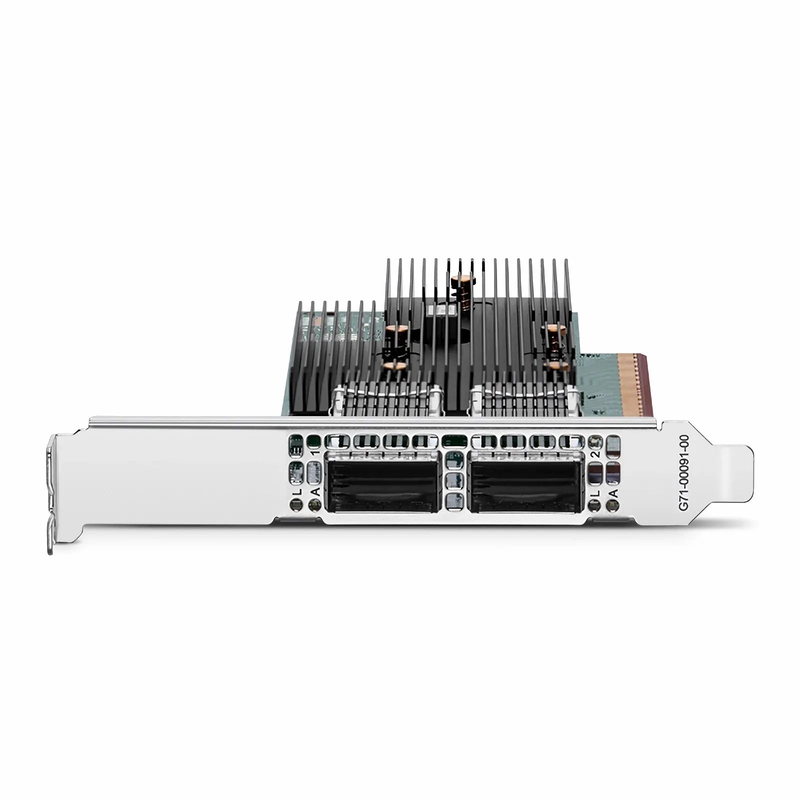 FyberOptix BroadcomÂ® BCM957608-P2200GQF00 Ethernet Network Interface Card, 200G Dual-Port QSFP112, PCIe 5.0 x 16, Standard & Low Profile