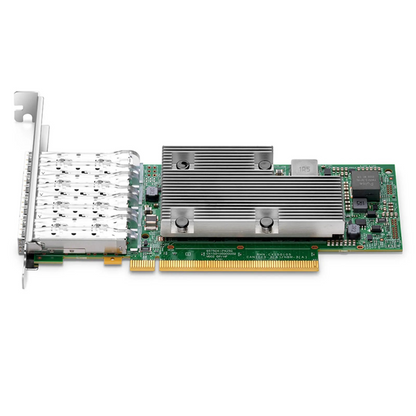 FyberOptix BroadcomA® BCM957504-P425G Ethernet Network Interface Card, P425G 25GbE Quad-port SFP28, PCIe 4.0 x16, Standard & Low Profile