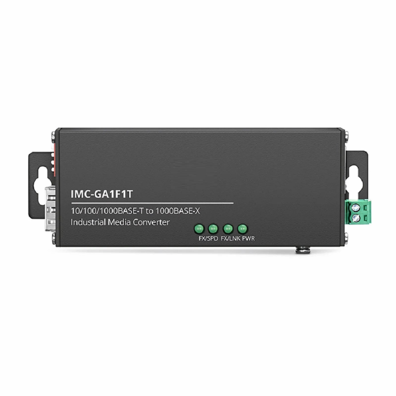 FyberOptix Mini Industrial Unmanaged 1x 10/100/1000Base-T RJ45 to 1x 1000Base-X SFP Gigabit Ethernet Media Converter, American Plug Standard