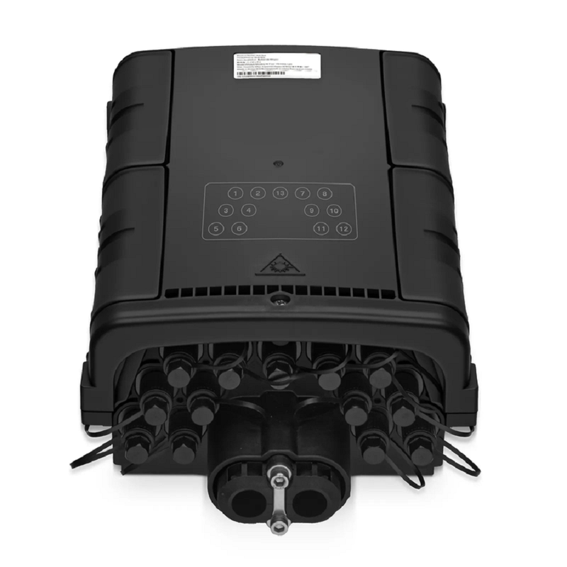 FyberOptix Fully Pre-Terminated Fiber Distribution Hub Box for Quick ODN, 1 Uncut Port, 13 SC/APC Hardened Adapters, Mechanical Seal, Supports 1:2/1:4/1:8 Mini Splitters, PP+GF, IP68, Wall/Pole/Aerial Mount, Indoor/Outdoor