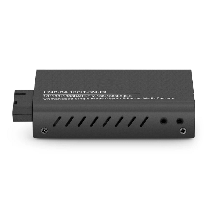 FyberOptix Mini Unmanaged 1x 10/100/1000Base-T RJ45 to 1x 100/1000Base-X Single Mode SC 1310/1550nm 20km Gigabit Ethernet Media Converter, European Plug Standard