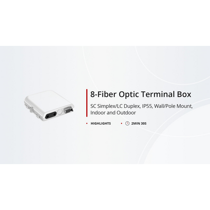 FyberOptix 8-fiber Optic Terminal Box, SC Simplex/LC Duplex, IP55, Wall/Pole Mount, Indoor and Outdoor