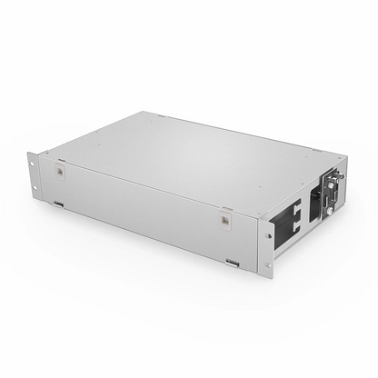 FyberOptix 2U Rack Mount Fiber Optic Distribution Panel, 24 Fibers OS2 Single Mode, 24 x SC UPC Simplex (Blue) Adapter