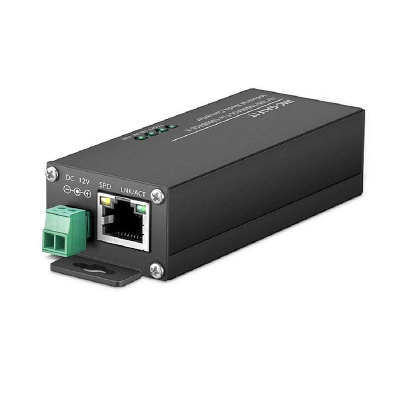 FyberOptix Mini Industrial Unmanaged 1x 10/100/1000Base-T RJ45 to 1x 1000Base-X SFP Gigabit Ethernet Media Converter, British Plug Standard