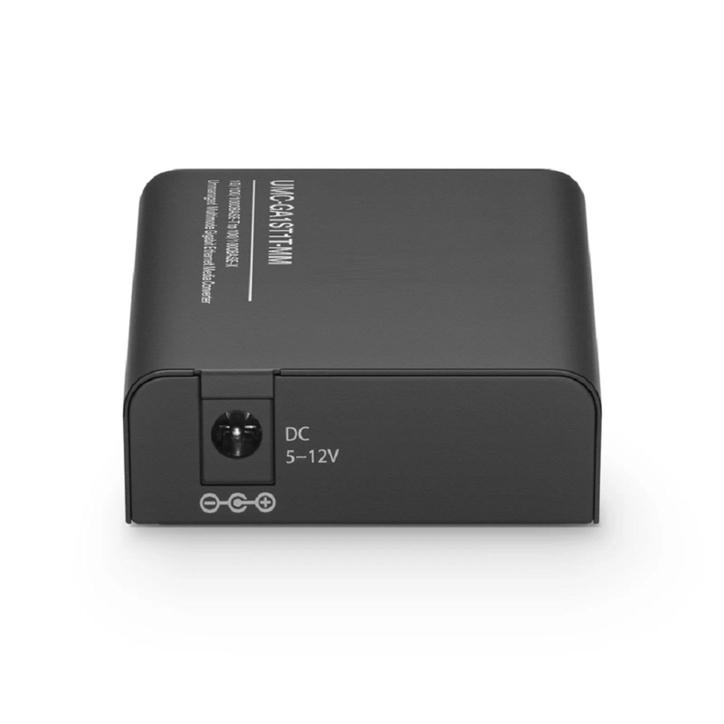 FyberOptix Mini Unmanaged 1x 10/100/1000Base-T RJ45 to 1x 100/1000Base-X Multimode ST 850nm 220/550m Gigabit Ethernet Media Converter, American Plug Standard