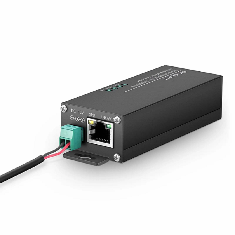 FyberOptix Mini Industrial Unmanaged 1x 10/100/1000Base-T RJ45 to 1x 1000Base-X SFP Gigabit Ethernet Media Converter, American Plug Standard