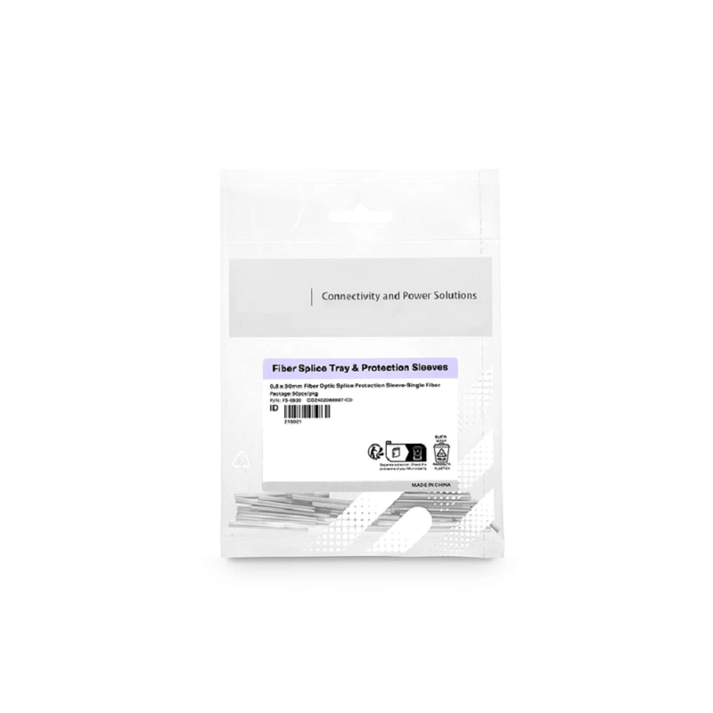FyberOptix 0.8 x 30mm Fiber Optic Splice Protection Sleeve, Single Fiber, 50pcs/pkg