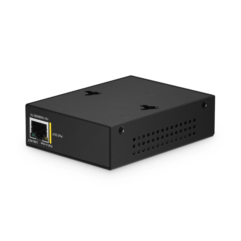 FyberOptix IES1111W-2PD, 1-Port 10/100M Fast Ethernet Long Reach PoE over UTP Extender, 1 x 10/100BASE-T RJ45 Input to 1 x PoE+ Output, -20 to 70Â°C Operating Temperature