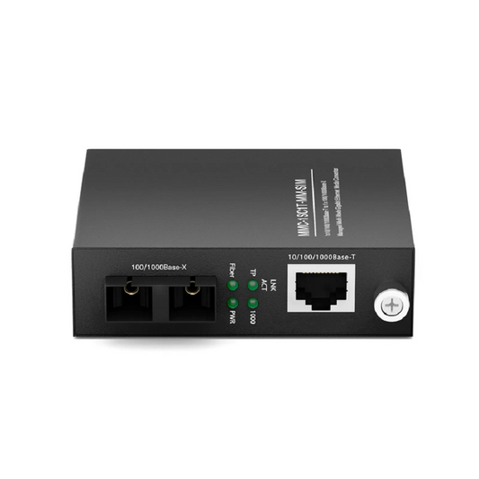 FyberOptix Managed 1x 10/100/1000Base-T RJ45 to 1x 100/1000Base-X Multimode SC Duplex 850nm 550m Gigabit Ethernet Media Converter, Slide-in Module, British Plug Standard