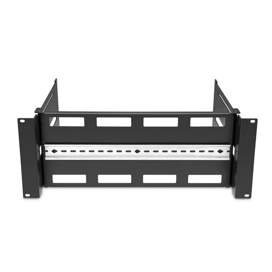 FyberOptix Adjustable DIN Rail Bracket for EIA 19" Mount, 4U, Black