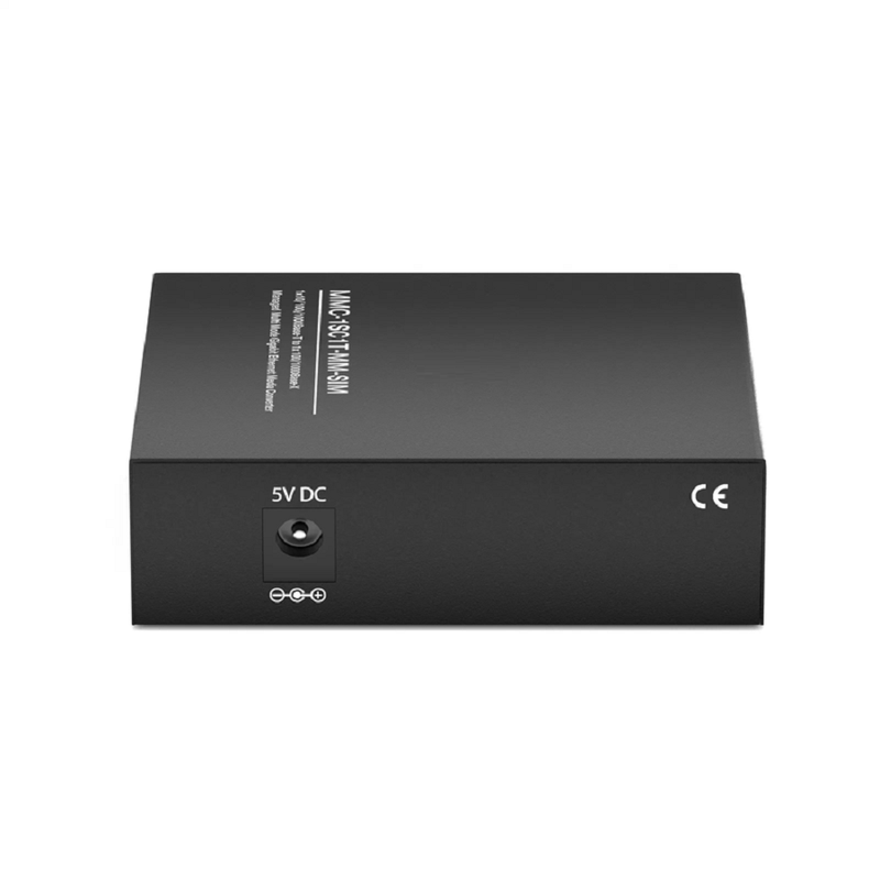 FyberOptix Managed 1x 10/100/1000Base-T RJ45 to 1x 100/1000Base-X Multimode SC Duplex 850nm 550m Gigabit Ethernet Media Converter, Slide-in Module, European Plug Standard