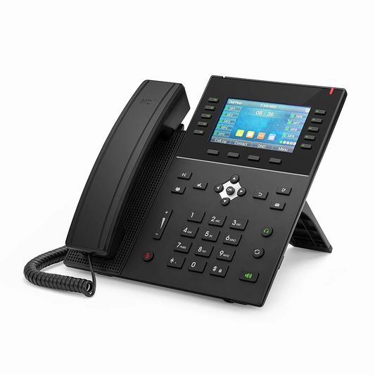 FyberOptix FIP-5220, Advanced VoIP Phone with 4.3-Inch Color LCD Screen, 20 SIP Accounts, USB 2.0, Dual-Port Gigabit Ethernet, PoE