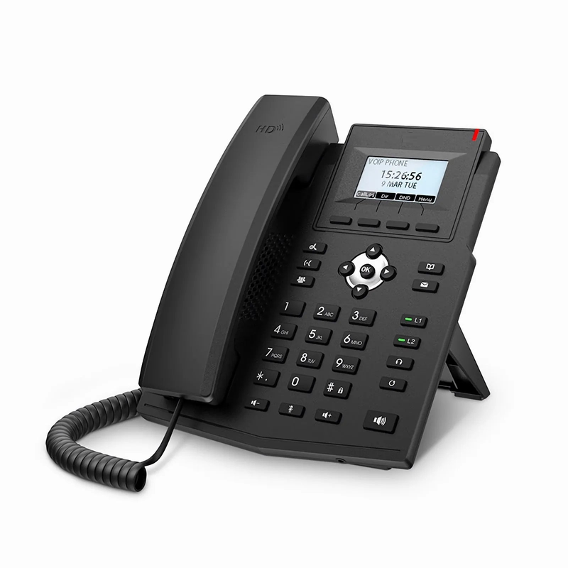FyberOptix FIP-3102, Entry-level VoIP Phone with 2.3-Inch Black and White Screen, 2 SIP Accounts, Dual-Port Gigabit Ethernet, PoE