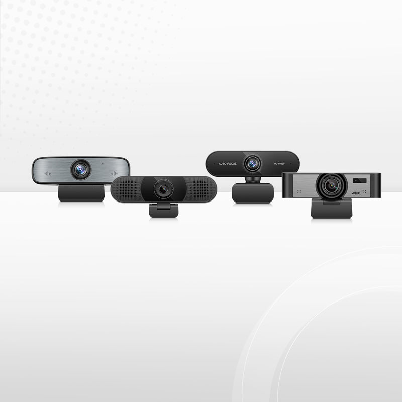 FyberOptix FC270S Full HD 1080p Webcam for Personal Video Calling and Conference, with 4 Microphones & 2 Speakers, USB Plug and Play
