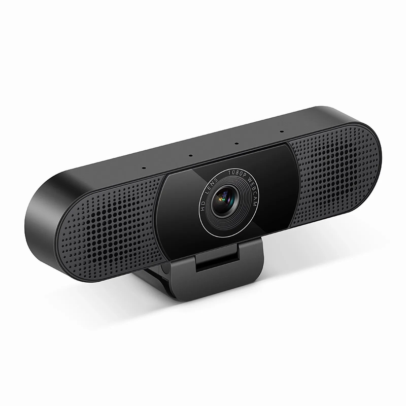 FyberOptix FC270S Full HD 1080p Webcam for Personal Video Calling and Conference, with 4 Microphones & 2 Speakers, USB Plug and Play