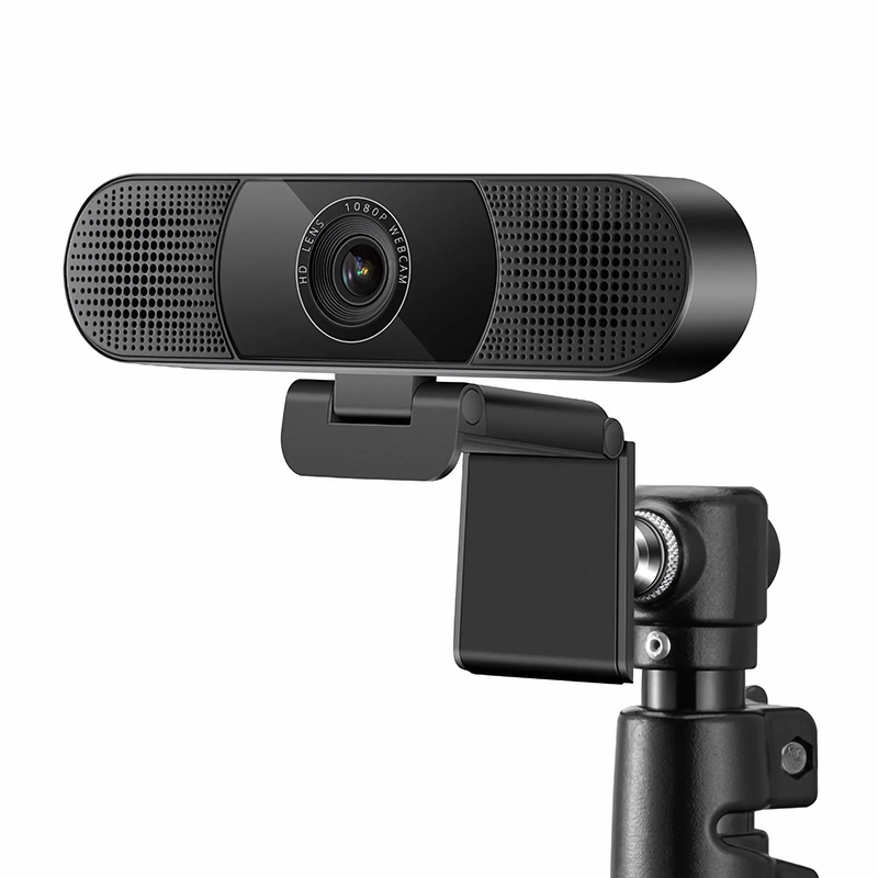 FyberOptix FC270S Full HD 1080p Webcam for Personal Video Calling and Conference, with 4 Microphones & 2 Speakers, USB Plug and Play