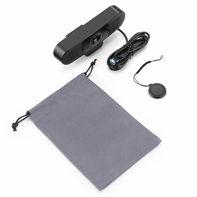 FyberOptix FC270S Full HD 1080p Webcam for Personal Video Calling and Conference, with 4 Microphones & 2 Speakers, USB Plug and Play