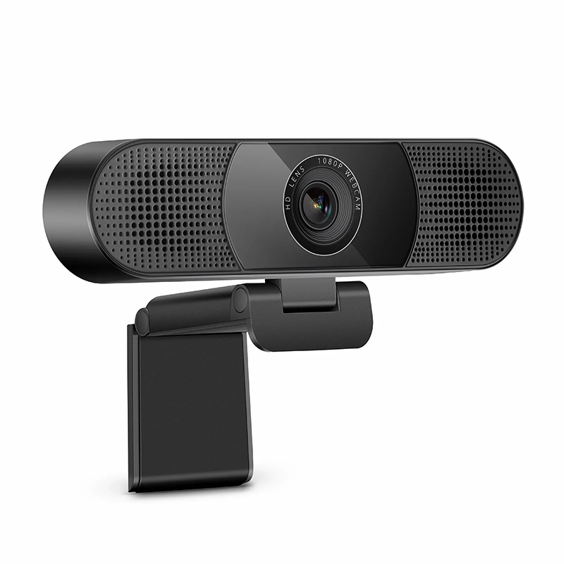 FyberOptix FC270S Full HD 1080p Webcam for Personal Video Calling and Conference, with 4 Microphones & 2 Speakers, USB Plug and Play