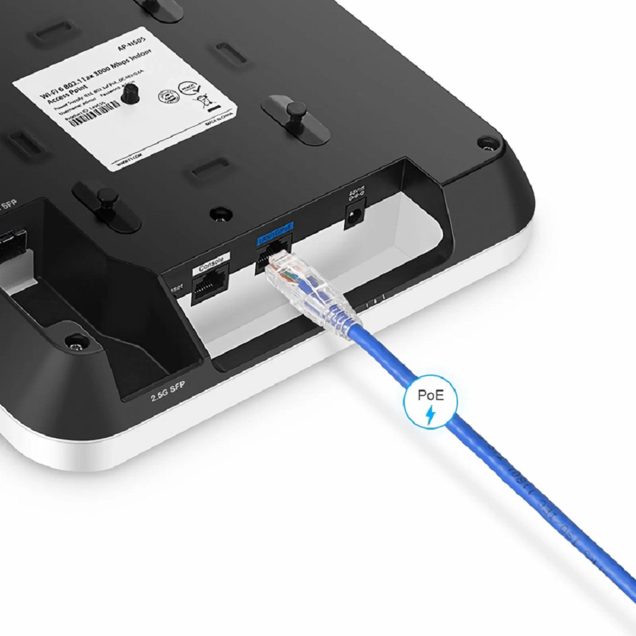FyberOptix AP-N505, Cloud Managed Wi-Fi 6 802.11ax 3000 Mbps Indoor Access Point, Seamless Roaming & 2 Ã— 2 MU-MIMO Dual Radios, Manageable via Airware, Controller or Standalone (Without PoE Injector)