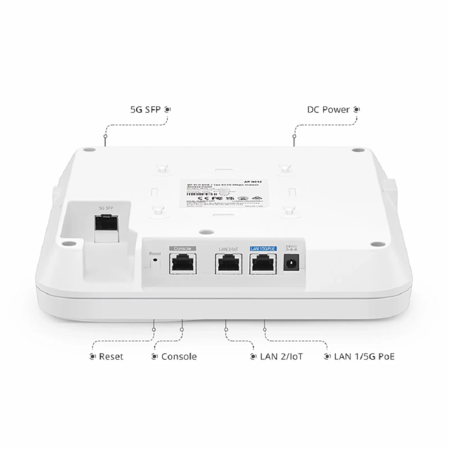 FyberOptix AP-N515, Cloud Managed Wi-Fi 6 802.11ax 5375 Mbps Indoor Access Point, Seamless Roaming & 4 Ã— 4 MU-MIMO Dual Radios, Manageable via Airware, Controller or Standalone (Without PoE Injector)