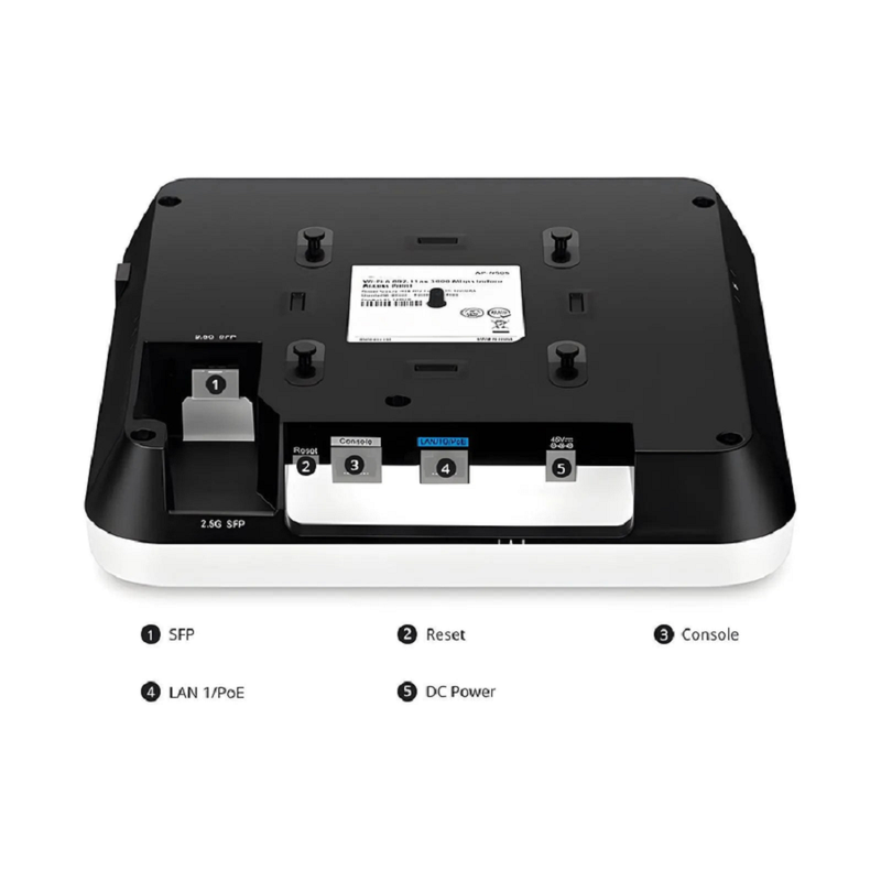 FyberOptix AP-N505, Cloud Managed Wi-Fi 6 802.11ax 3000 Mbps Indoor Access Point, Seamless Roaming & 2 Ã— 2 MU-MIMO Dual Radios, Manageable via Airware, Controller or Standalone (Without PoE Injector)