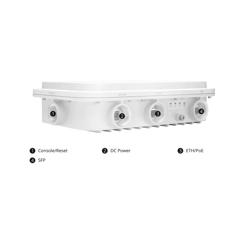 FyberOptix AP-T565, Cloud Managed Wi-Fi 6 802.11ax 2400 Mbps Outdoor Access Point, Seamless Roaming & 2 x 2 MU-MIMO Dual Radios, Built-in Omni-Directional Antenna, Manageable via Airware, Controller or Standalone (Without PoE Injector)