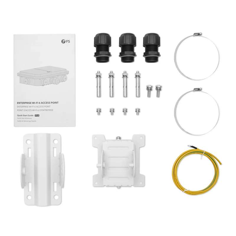FyberOptix AP-T565, Cloud Managed Wi-Fi 6 802.11ax 2400 Mbps Outdoor Access Point, Seamless Roaming & 2 x 2 MU-MIMO Dual Radios, Built-in Omni-Directional Antenna, Manageable via Airware, Controller or Standalone (Without PoE Injector)