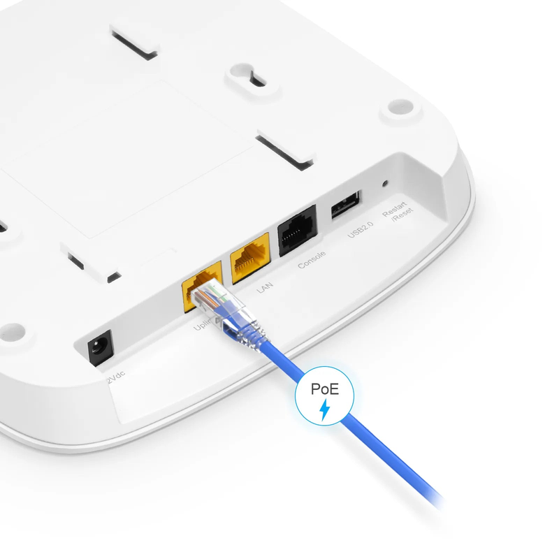 FyberOptix AP-N516, Wi-Fi 6 802.11ax 3000 Mbps Indoor Access Point, Seamless Roaming & 4 x 4 MU-MIMO Dual Radios, PicOSÂ®, Manageable via AmpCon-Campus (Without PoE Injector)