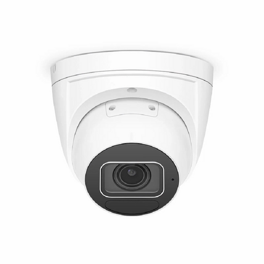 FyberOptix IPC304-8M-T Turret Camera, with 2.8 ~ 12mm Varifocal Lens, 8MP Resolution, Built-in Mic, 131ft Night Vision, Smart Intrusion Prevention, IP67 & IK10 PoE Network Camera