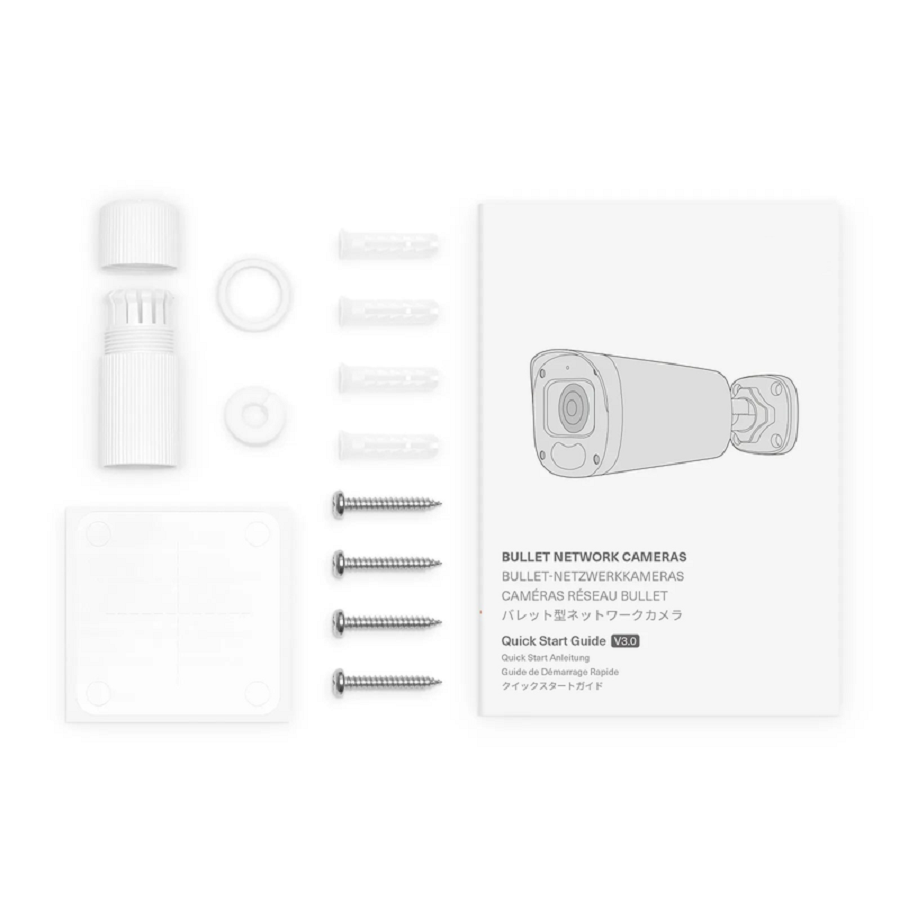 FyberOptix IPC104-5M-B, Super HD 5MP Bullet Network Camera with Built-in Mic, 164ft Night Vision, IP67 Weatherproof, Smart Behavior Detection, PoE Network Camera with Varifocal 2.8-12mm Lens