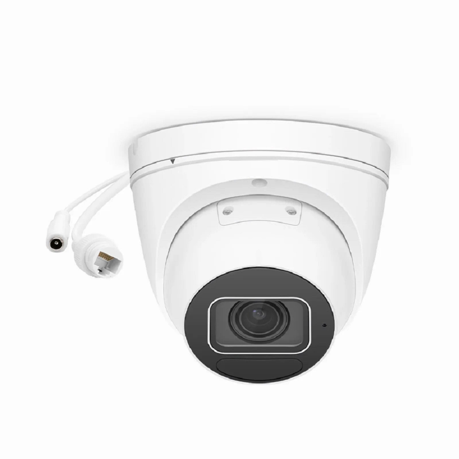 FyberOptix IPC305-2M-T, Full HD 2MP IR Turret Network Camera with Built-in Mic, 131ft Night Vision, Smart Behavior Detection, IP67 & IK10 PoE Network Camera with Varifocal 2.7-13.5mm Lens