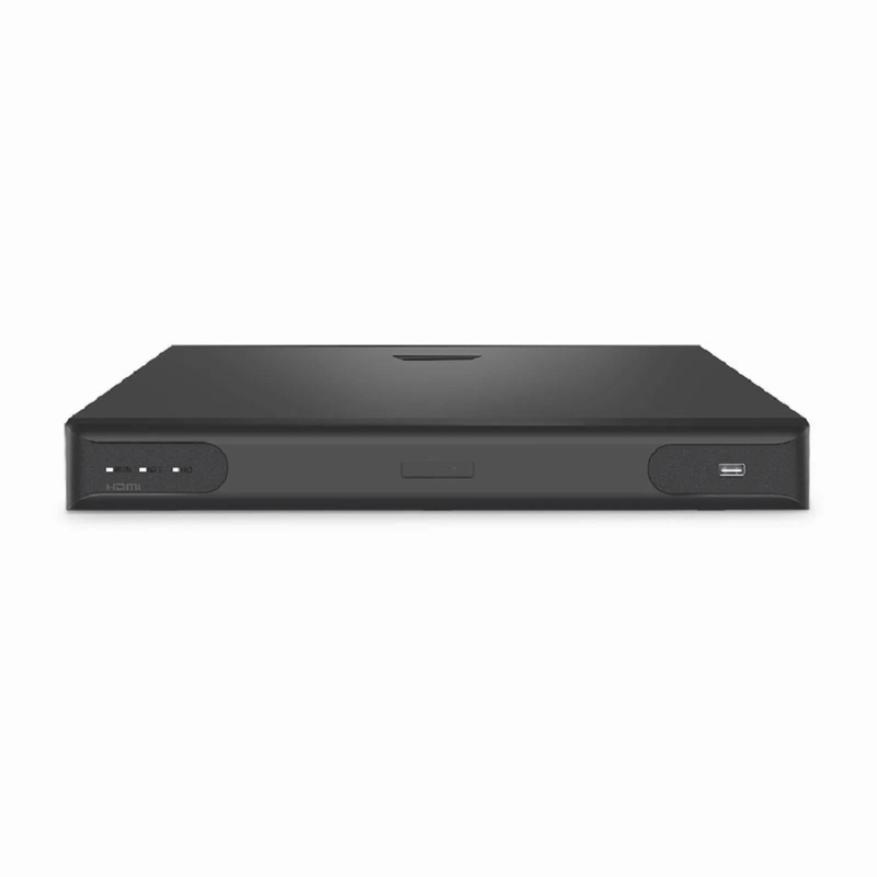 FyberOptix NVR102-16C-16P, 16-Channel 16 PoE 1U 4K ï¼† H.265+ Decoding Format, Up to 2x10TB Hard Drive (Not Included), Live View/Playback Network Video Recorder