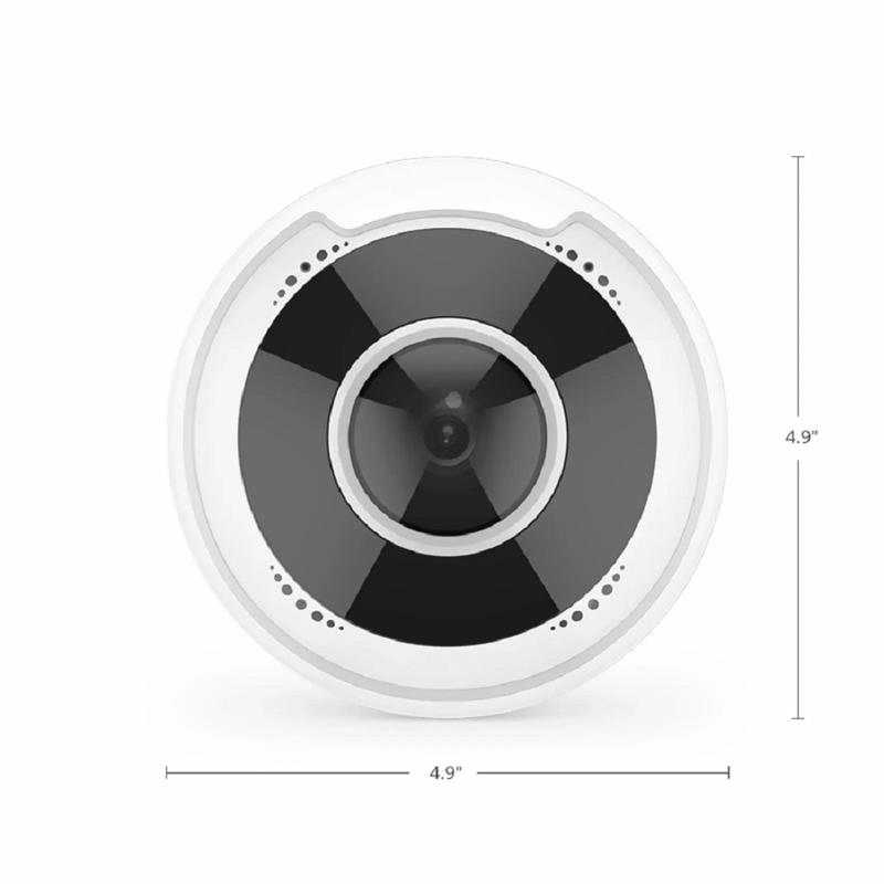 FyberOptix IPC301-5M-F Fisheye Camera, Fixed 5MP with Build-in Mic, 33ft Night Vision, IP66 & IK10 360Â° Panoramic PoE Network Camera with 1.4mm Lens