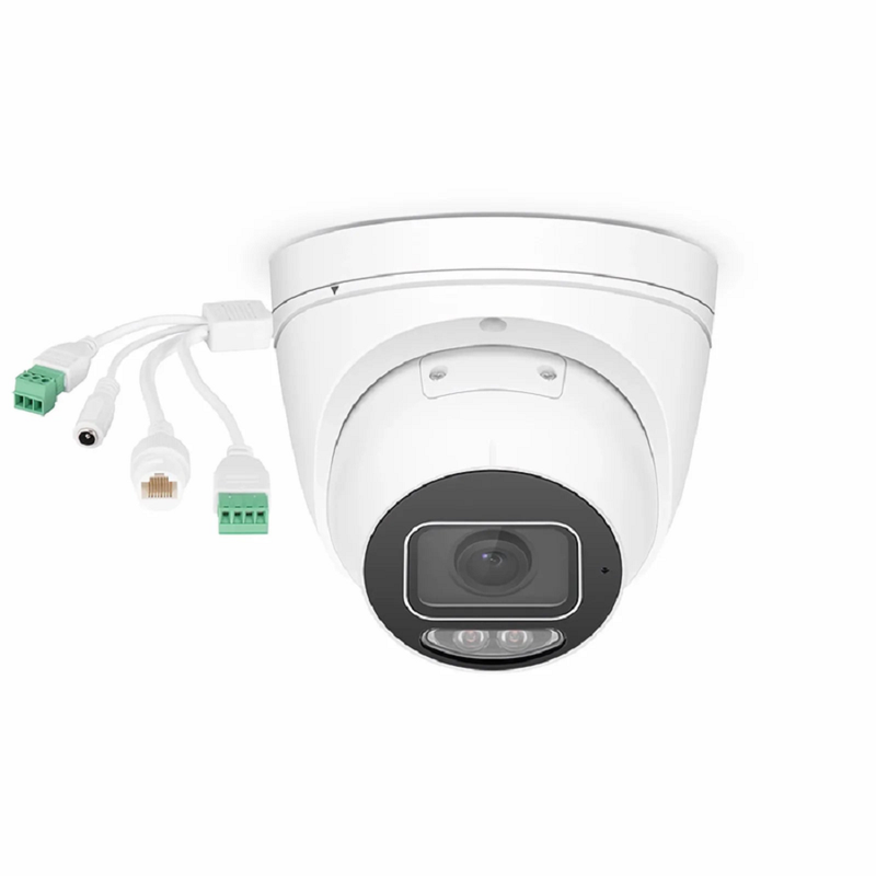 FyberOptix IPC501-FC-4M-T, 4MP Turret PoE Network Camera with Built-in Mic, 98ft Color Night Vision, 120dB True WDR, IP67 & IK10 Rating, 2.8mm Fixed Lens