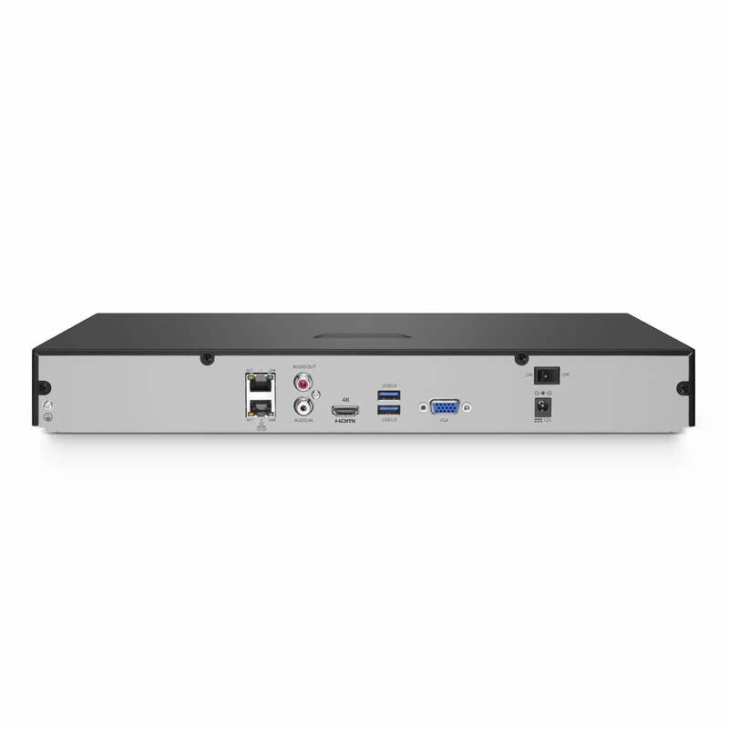 FyberOptix NVR102-9C, 9-Channel Network Video Recorder, Record 9CH 4K@30fps, Live View/Playback 2CH 4K@30fps, Supports up to 2x8TB Hard Drive (Not Included)